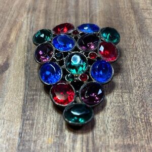 Colorful rhinestone fur clip
